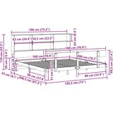 vidaXL Knjižna postelja brez vzmetnice 180x200 cm trdna borovina | Shoptok.si