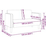  Dvosjed kauč kremasto 109 cm samt tkanina | shoptok.hr