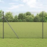 vidaXL Ograjna Postavljena Ograja Set 2 Siva Prašno Premazano Jeklo, PVC | Shoptok.si