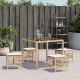 vidaXL Vrtni stolci s jastucima 4 kom bež 41x41x36 cm od poliratana | shoptok.hr