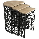 Hanah home Set klub stočića Stil Metal Ferforje, 3 komada, Hrast | ePonuda.com