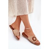 Boto Womens Flat Heeled Sandals With Buckle Beige Lanoni | ePonuda.com