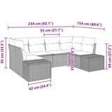  Sjedeća garnitura za vrt 6 kom. Bež poliratan 234 x 154 x 69 cm | Shoptok.si