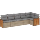  The Living Store Vrtna sedežna garnitura 6-delna z blazinami bež poli ratan - Vrtna Sedežna Garniture, (21443548) | Shoptok.si