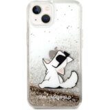 Karl Lagerfeld KLHCP14SGCFD za iPhone 14 6.1 zlata prozorna trda zaščita z bleščicami - Choupette Fun | Shoptok.si
