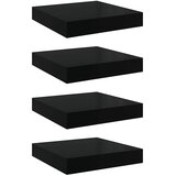  Plutajuće zidne police 4 kom sjajne crne 23 x 23,5 x 3,8 cm MDF | shoptok.hr