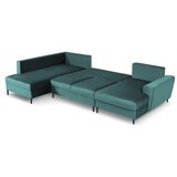 Cosmopolitan Design Petrolej zelena baršunasti sklopiva/s prostorom za odlaganje kutna garnitura (s lijevim kutom/u obliku slova "U") Kyoto – | shoptok.hr