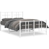Furnova Kovinski posteljni okvir z vzglavjem in vznožjem bel 120x190 cm, (21938576) | Shoptok.si