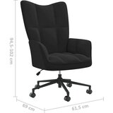  Stolica za opuštanje crna baršunasta | shoptok.hr