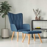  Stolica za opuštanje s osloncem za noge plava od tkanine | shoptok.hr
