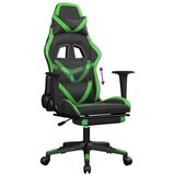  Gaming stol z oporo za noge črno in zeleno umetno usnje, (21152219) | Shoptok.si