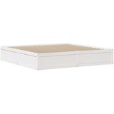 vidaXL Posteljni okvir brez vzmetnice bel 200x200 cm trdna borovina | Shoptok.si