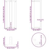 vidaXL konzolna miza noge t-oblika 2 kosa črna 38x25x(72-73) cm jeklo | Shoptok.si