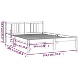  Posteljni okvir siv iz trdnega lesa 140x200 cm, (20646404) | Shoptok.si