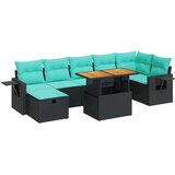  Vrtna garnitura - 8-dijelni set vrtnih sofa od poliratana s jastucima sivi bagrem - Siva 1 | shoptok.hr