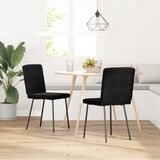 vidaXL Jedilni stoli 2 kosa črn žamet | Shoptok.si