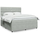 vidaXL Box spring postelja z vzmetnico svetlo siva 180x200 cm žamet | Shoptok.si