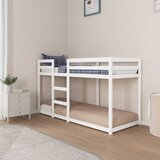  Krevet na kat bijeli 75 x 190 cm od masivne borovine | shoptok.hr