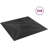  Zidne panele Zvijezda 48 pcs Crna zvijezda 50 x 50 cm XPS pjena | shoptok.hr