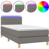  Box spring postelja z vzmetnico LED temno siva 100x200 cm blago, (20789317) | Shoptok.si