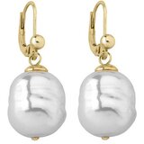 Majorica Ženske baroque bele biserne gold srebrne viseće minđuše 12 mm ( 11134.01.1 000.010.1 ) Cene'.'