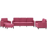  4-dijelni set sofa crvena boja vina baršunasti | shoptok.hr