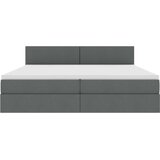  LED krevet za pohranu s madracem Tamnosiva 200 x 200 cm Tkanina | Eponuda.com