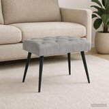  Klupa s gumbastim tkanjem Svjetlosiva 60 x 40 x 45 cm Baršun | shoptok.hr