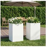 vidaXL Vrtna saksija 2 kom. Bijela 40 x 40 x 50 cm Čelična vrata - Bijela 40 x 40 x 50 cm 2 Cijene