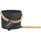  Set pribora za saunu 2 pcs Crna Aluminij i čvrsto drvo bora | shoptok.hr