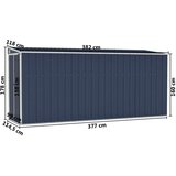 vidaXL Zidno vrtno spremište antracit 118 x 382 x 178 cm čelično | shoptok.hr