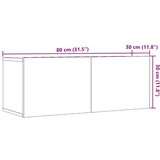 vidaXL 2-dijelni zidni TV ormarić Staro drvo 80x30x30 cm Cijene