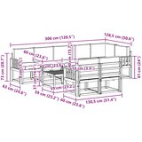  Set vanjskih sofa s jastukom 9 pcs Bijela i bež Poliester | Eponuda.com