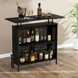  Kuhinjska barska miza z 2 stojaloma in 6 držali za kozarce, dim.120 x 50 x 106,5 cm | Shoptok.si