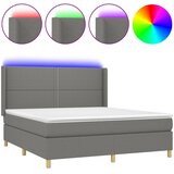  box spring s madracem LED tamnosivi 180x200 cm tkanina | shoptok.hr