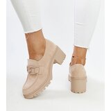 VINCEZA Beige leather-lined suede shoes | Shoptok.si