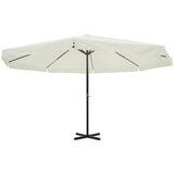 vidaXL Senčnik Bele Barve Aluminij 500 cm, (20693113) | Shoptok.si