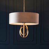  Endon 95211 - Luster na lancu 5xE27/10W/230V prečnik 70 cm siva/mesing | Eponuda.com