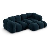 Cosmopolitan Design Temno modra žametna kotna sedežna garnitura (desni kot/z ležalnikom) Loretto – | Shoptok.si