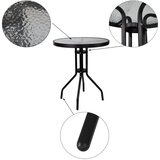 springos stakleni okrugli vrtni stol, crni 60 cm | shoptok.hr