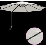  Zidni vrtni suncobran sa LED-ima Bež 248 cm | shoptok.hr
