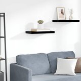 Plutajuća zidna polica visoki sjaj crna 50 x 23 x 3,8 cm MDF | shoptok.hr