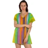 Kaftan za plažu Striped žuti
