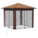 Gazebo s 4 bočne strane 2,6 x 2,6 m Bež i smeđa | shoptok.hr