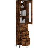  Visoka komoda dimljeni hrast 34,5x34x180cm konstruiranog drva | shoptok.hr