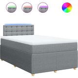 vidaXL Boxspring postelja z vzmetnico svetlo siva 120x190 cm blago | Shoptok.si