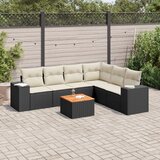  7-dijelni set vrtnih sofa od poliratana s jastucima crni | shoptok.hr