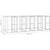 vidaXL Zunanji pasji boks pocinkano jeklo 12,1 m² | Shoptok.si