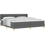 vidaXL Krevet s Box Springom i madracem tamno sive boje 200x200 cm od tkanine, Uzglavlje s gumbom tamno sive boje 200 cm od tkanine | shoptok.hr