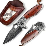 Oem Damaskast lovski zložljivi nož HARAHU MO-26643 - Rjava | Shoptok.si
